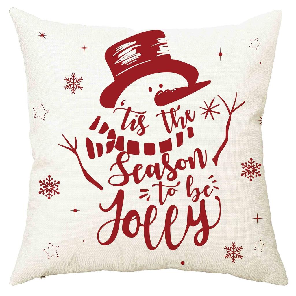 4 Christmas Pillowcases: Merry Christmas, Santa Sleigh, Snowman, Festive Decor Sofa Room Cushion Cover Home Decoration Gift