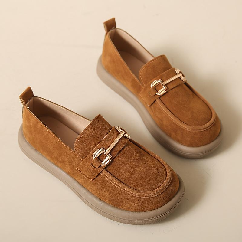 

Ретро матовые туфли на плоской подошве из кожи женские весенние новинки 2024 года однопедальные ленивые шапочки для беременных женщин одинарные туфли на плоской подошве 37 темно-коричневого