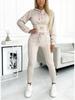 New Autumn Winter Waist Shaping Casual Sports Set with Hood Top and Pants Outfit