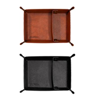 Genuine Leather Storage Tray, Chic Desk Accessory for Men and Women