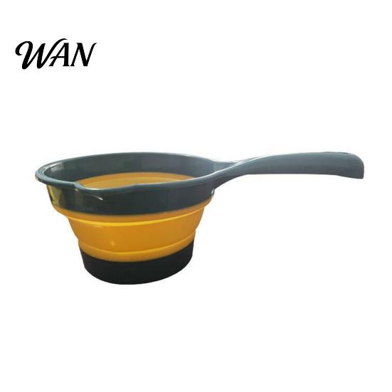 Space-saving Kitchen Tool Foldable Water Ladle, Collapsible Silicone Scoop for Heat Resistant Rice Washing, Space Saving Multipurpose Dipper зелёный