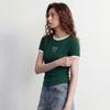 Women's 5A Antibacterial Ice Porcelain Cotton T-Shirt with Bowknot Embroidery
