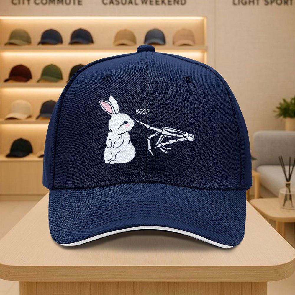 Goth Easter Rabbit Skeleton Boop Funny Graphic Baseball Cap Polyester Casual Adjustable Unisex Hat