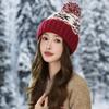 Autumn and Winter Hats, Women's Thickened and Warm Rabbit Fur Knitted Hats, Fashionable Versatile Wool Hats, Ear Protectors, and Headcaps.