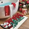 Christmas Bathroom Rugs: Non- Christmas Tree Door Mat, Soft Red Bathroom Rug, Absorbent Washable Bath Mat