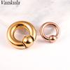Vankula 2pcs Ear Plug Tunnels 316L Stainless Steel Piercing Captive Hoop Ear Gauges Weights for Flesh Piercing Body Jewelry