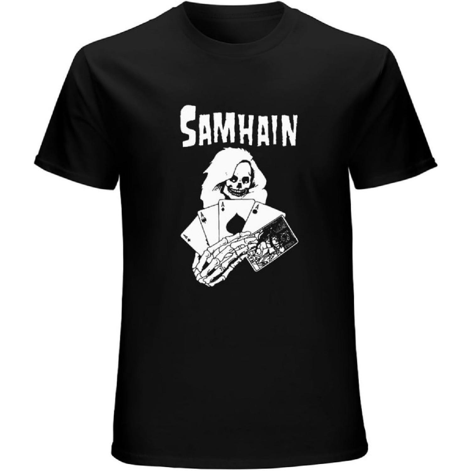 BOLECHANG Samhain Death Cards Men s Cotton T-Shirt Black Shirt Top Tee S