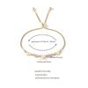 Women Gold Heart Bracelet Geometric Inlay Adjustable Stretch Chain Fashion Jewelry Elegant Wrist Accessory For Daily Wear