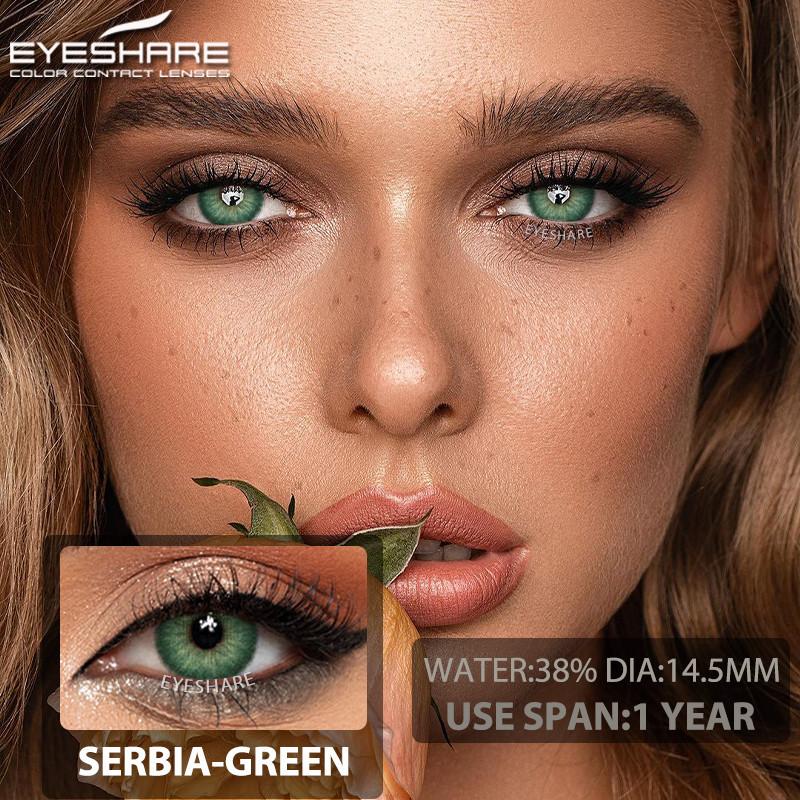 Eyeshare 1 Pair Gray Contact Lenses Natural Eye Comfortable Hidrocor Color Annual Use for Women Yearly Cosmetics