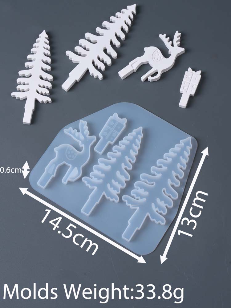 Christmas Tree Angel Elk Santa Claus Candlestick Mold DIY Star Design Candle Holder Casting Molds Plaster Resin Crafts Making