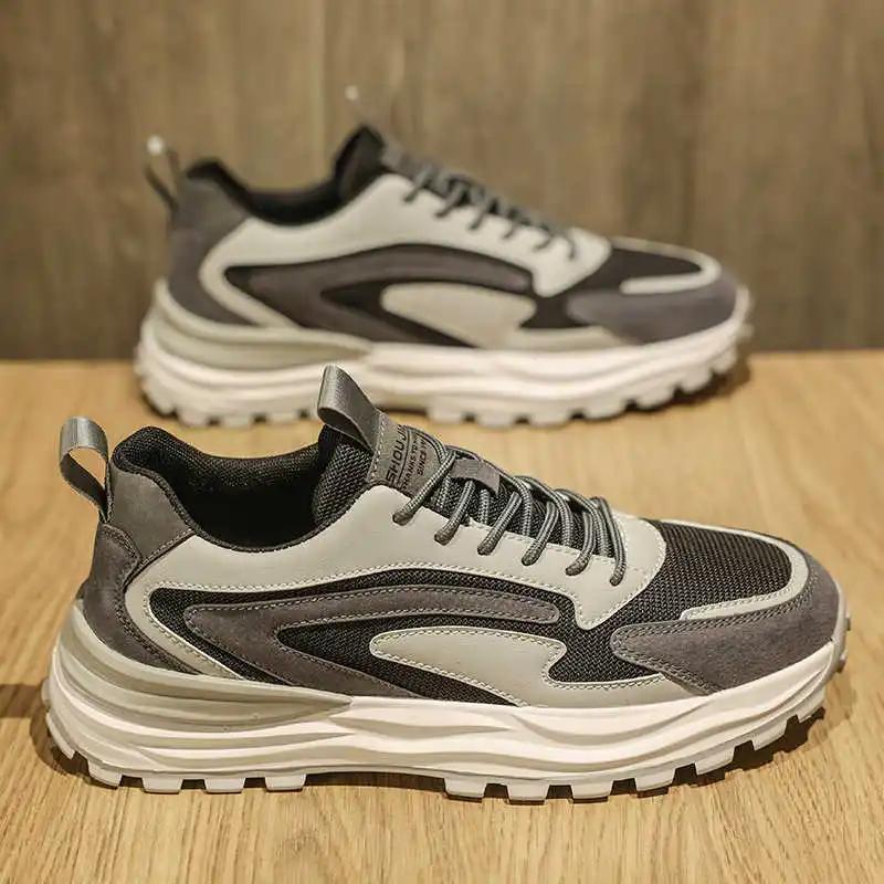Fashion Demi-season Round Toe Man's Beige Sneakers Sports Shoes Husband Walk Tnis New Year's Excercise Trends Best Loofers Basket