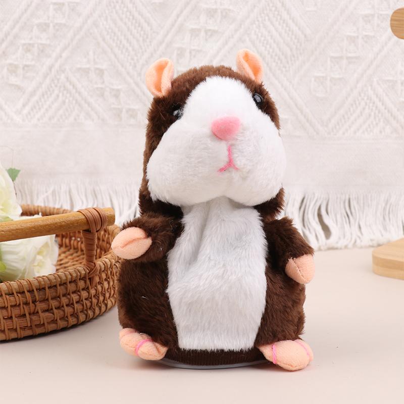 

Милая электрическая говорящая игрушка-плюшевый хомяк, научись имитировать речь, кивающий плюшевый хомячок, интерактивные плюшевые игрушки-хомячки, подарки для малышей темно-коричневого