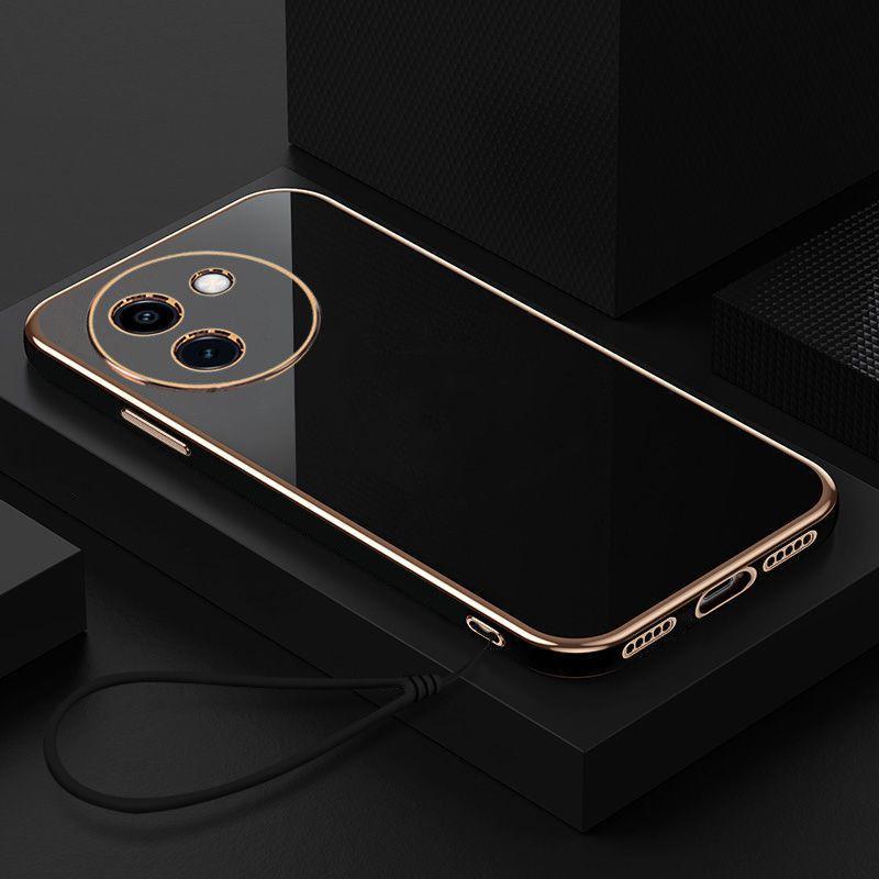 For Vivo Y200i Case Vivo Y200i Phone Case Straight edge electroplate Plating ShockProof Silicone Soft Cover
