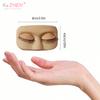 PVC Mini Lash Flat Model Head Practice Eyelash Extension Training Head With Removable Replacement Eyelids With False Eyelashes
