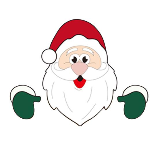 Christmas Fence Ornaments Wooden Peeking Santa Yard Decor Weatherproof Indoor Outdoor Decoration for Lawn Garden Fence