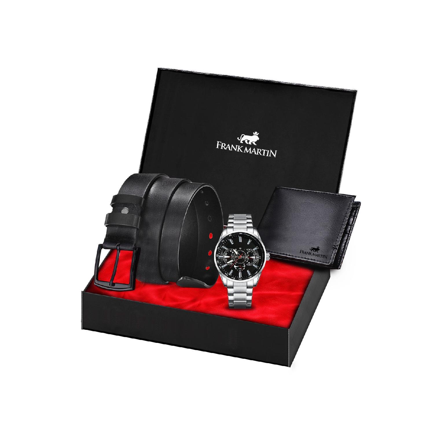 

Подарочный набор мужских часов-кошелька на поясе 20-001 чёрный