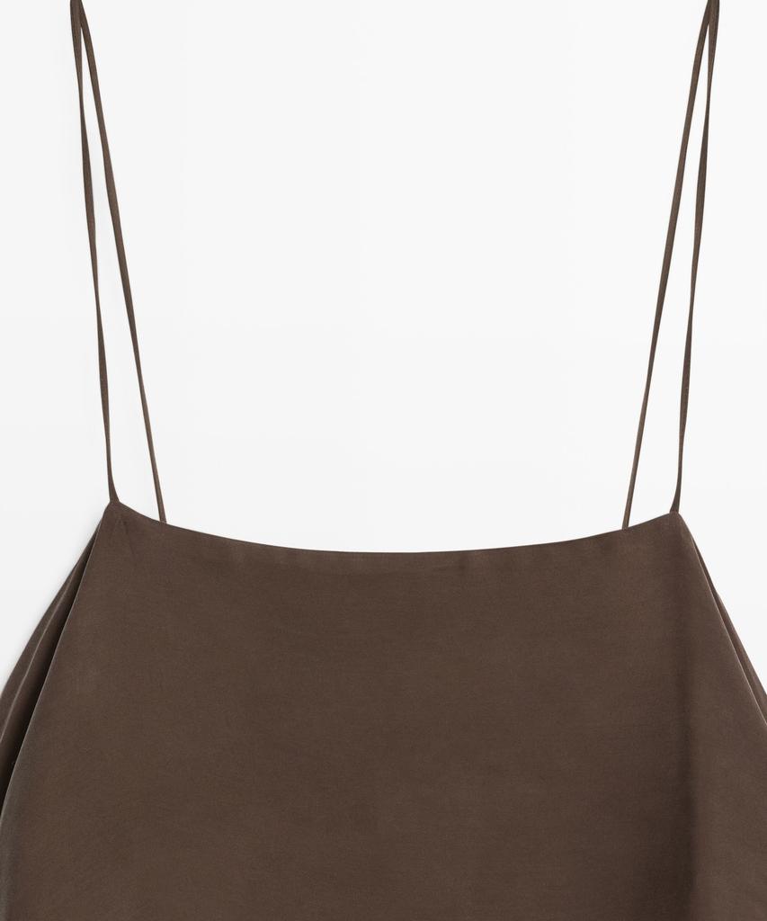 Masimodutti Ruffle Detail Strap Mini Dress
