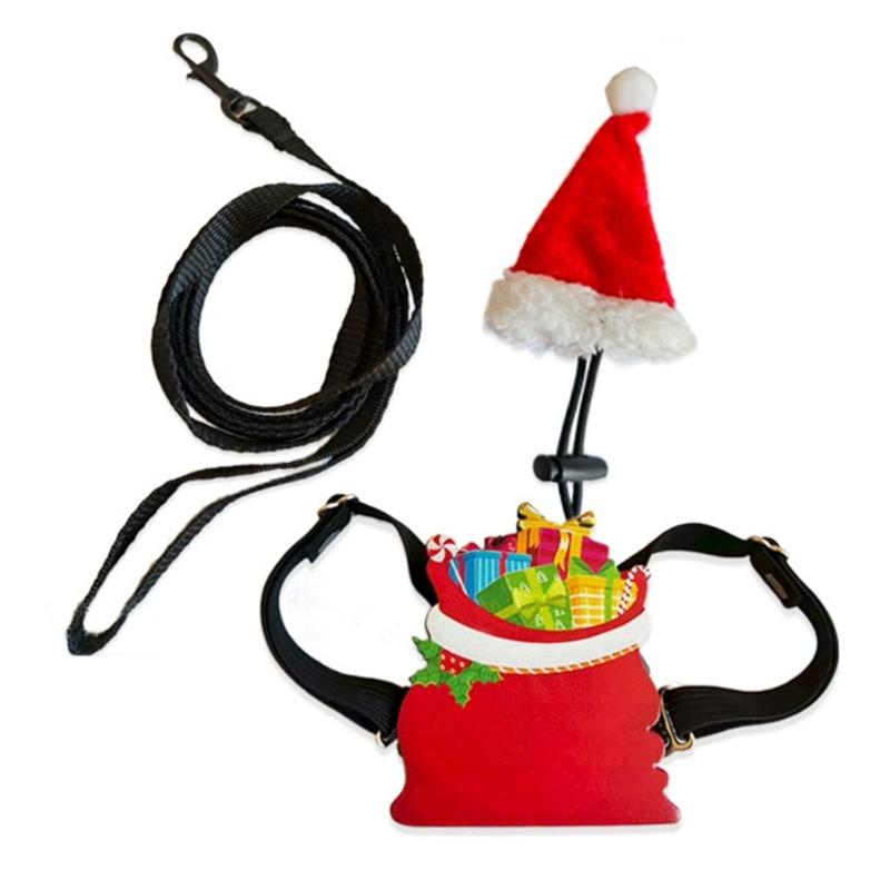 

Breathable Pet Harnesses Soft Leather Leads And Christmas Costume Secure Leashes For Pet Walking Control