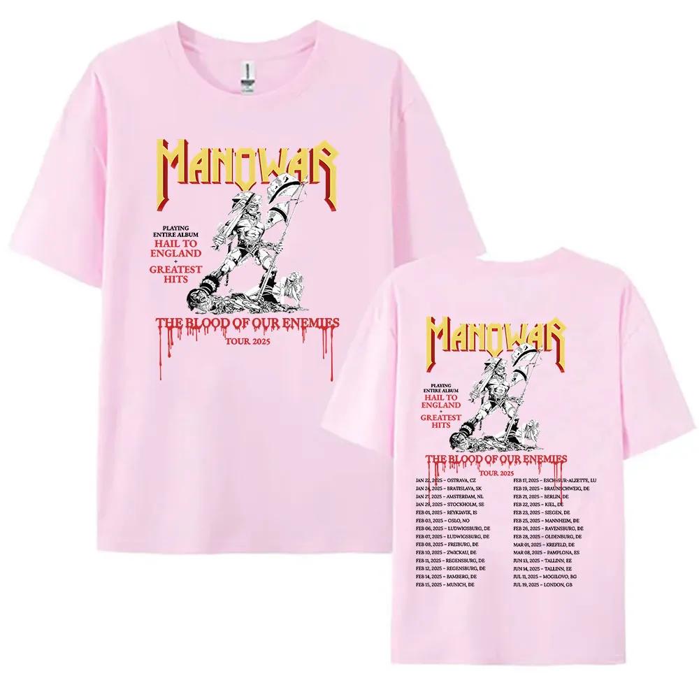 Manowar Hip Hop Band Print Tshirts The Blood Our Enemies Tour 2025 Tees Short Sleeve Women T-shirt Women Clothes Graphic Shirt