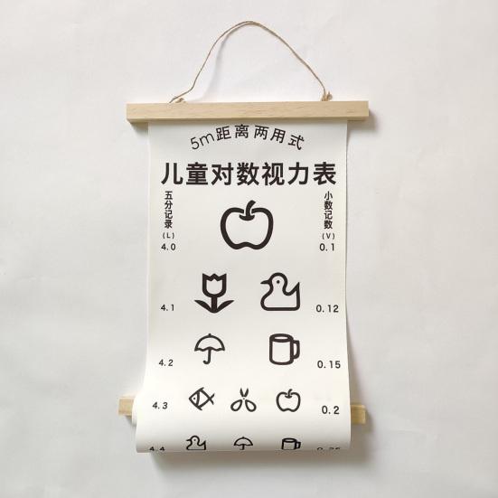 Eye Chart Multipurpose Waterproof Standardized Clear Printing Accurate Reading Eye Vision Exam Thicken Adults Kids Wall Visual Acuity Chart Canvas