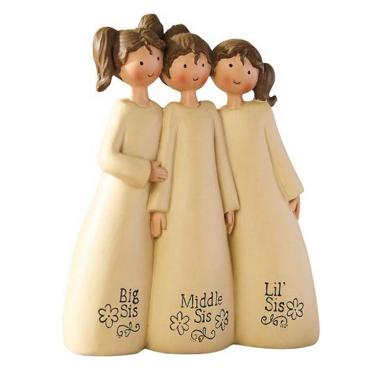 Resin Desktop Figurine Little Angel Girl/Sisterhood/Friendship Statue for Shelf Home Office Desk Car Decor