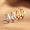 Sterling Silver Geometric Ear Ring Earrings Women'S Design Sense Simple Trendy Temperament Stud Earrings Plain Ring Small Ear Buckle Earrings