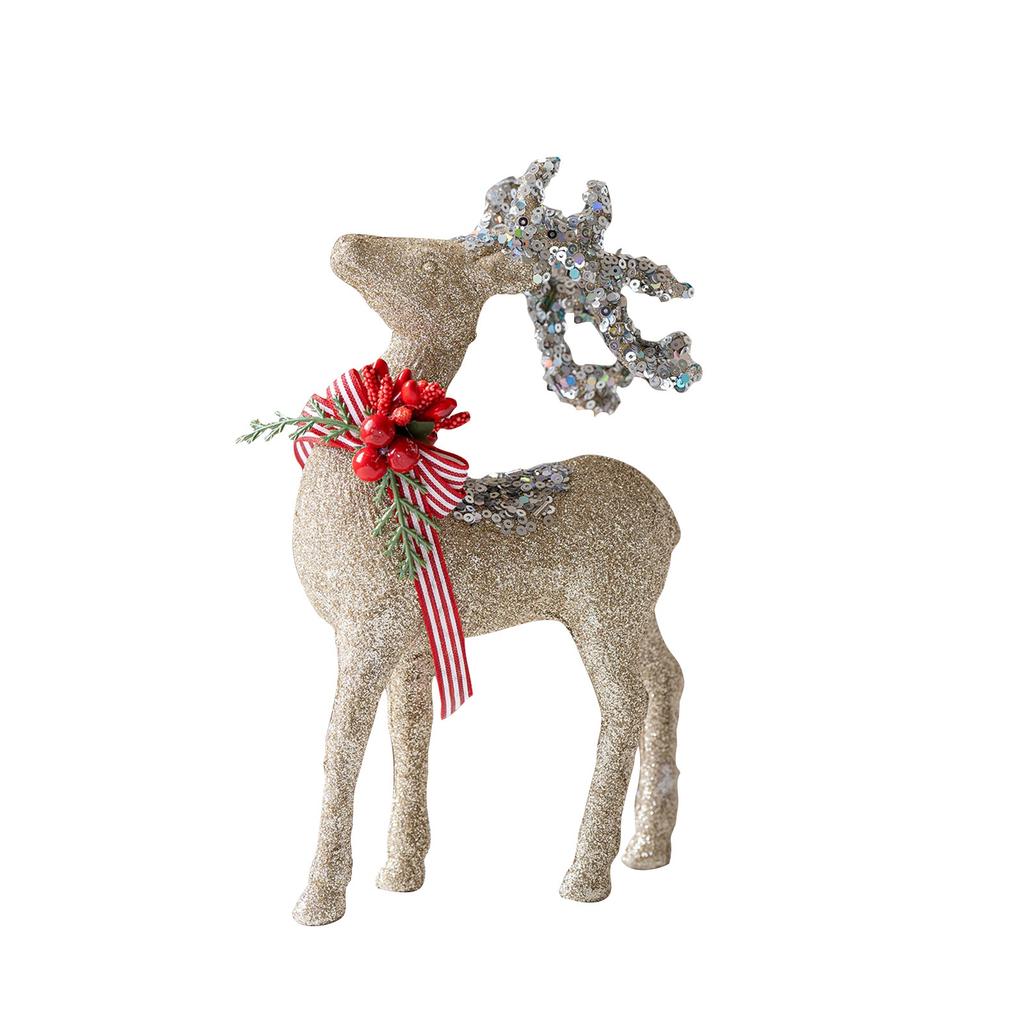 Christmas Statues, Deer Figurine Decorations, Elk Sculptures, Lifelike Craft Statues, Christmas Elk Ornaments, Cabinet Decorative Figurines