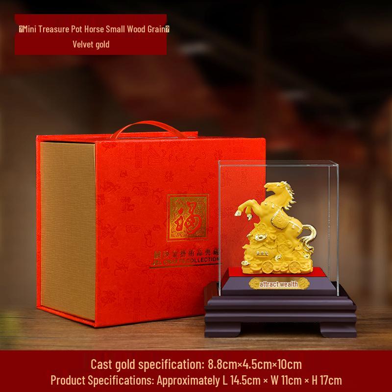 

Gold Flocked Horse Ornament - Store Relocation & Company Opening Souvenir Gift