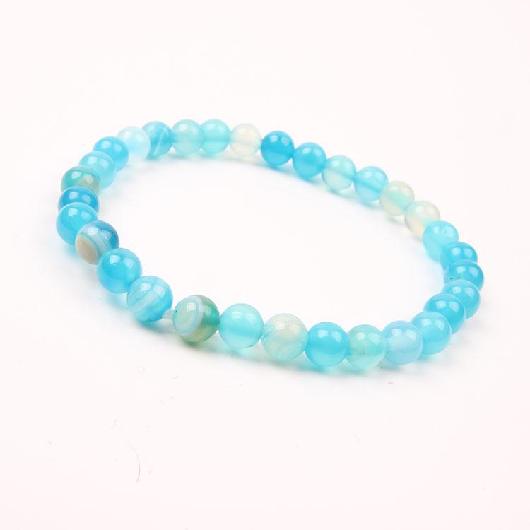 Red Agate Crystal Bracelet: Simple Round Beads, Couple Style Hand Jewelry