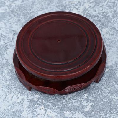 Wood Round Base Flowerpot Drip Tray Red Textured Non-Slip Heat-Resistant Plant Pots Saucer for Ceramic Basin Balcony Flower Pots