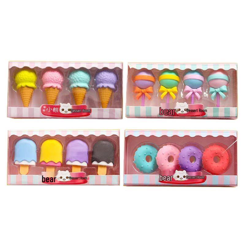 Creative Cartoon Dessert Eraser - Fun, Cute, Educational, Detachable Gift for Kindergarten and Primary Students