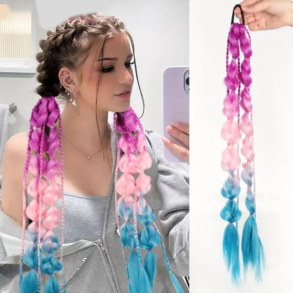 Lantern Braid Bubble Jumbo Braid Colorful Braided Ponytails Natural Twist Braid Bulk for Women
