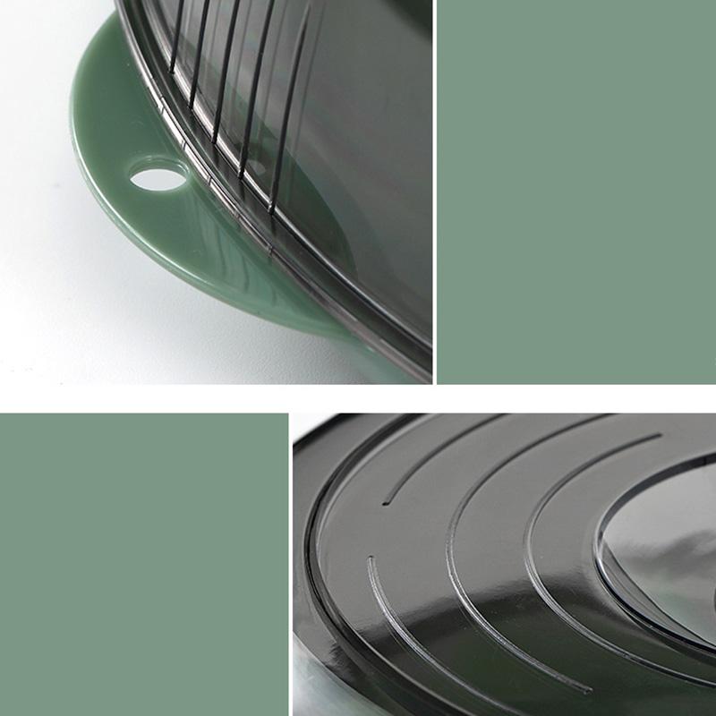 Dish Cover PET Heat Insulation Storage Transparent Dustproof for Home Picnic Cooking Green