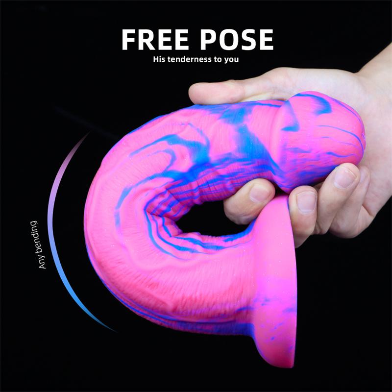 Żeński magiczny korzeń płynny silikonowy kolor Symulacja Big Penis Horse Cock Dildo Produkty dla dorosłych