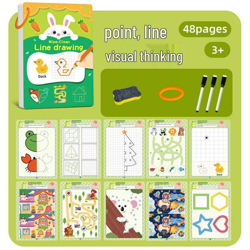 

Kindergarten Erasable Pencil Control Practice Cards for Early Education