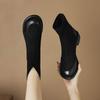 Krazing Pot Flock Autumn Winter Shoes Low Heels Size 43 Stretch Boots Back Preppy Style Street Wear Elastic Ankle Boots