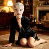 Full Face Lace Mask See Through Cosplay Eye Mask Festival Head Cover  Party