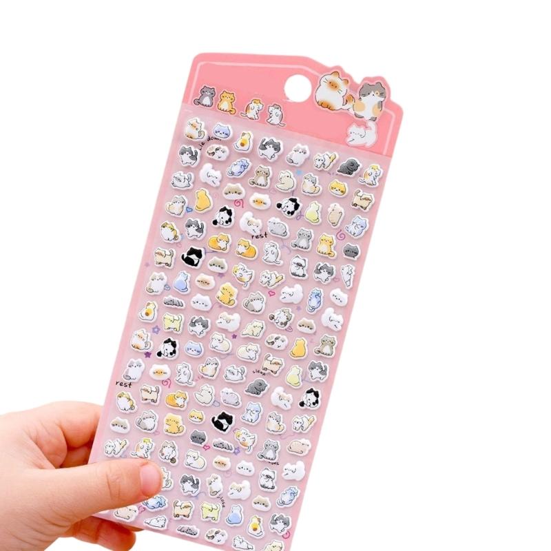 Cute Small Sticker for Kids & Adults, Reusable Tiny Sticker for Scrapbooking Puffier Sticker Sheets Decorative Sticker