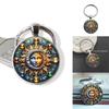 Elegant Glass Keyring With Sun Moon Design Rechargeable Key Holder For Office Use