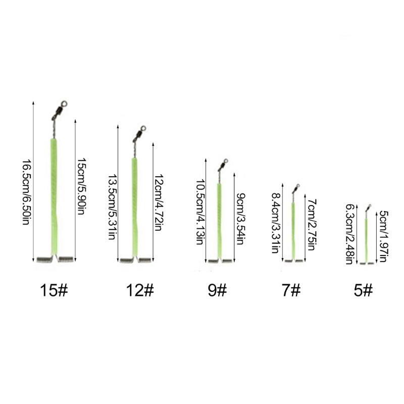 20Pcs/set Luminous Tube Fishing Rigs with Rolling Swivels T-Shape Balance 3 Way Arm Connector Fishing Line Making Tackle