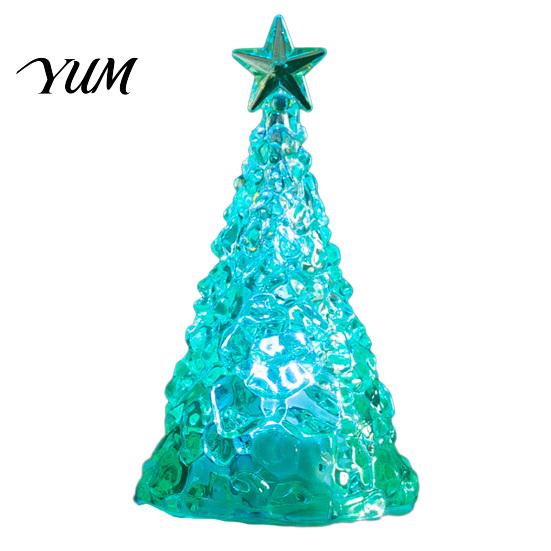 Shimmering Holiday Desktop Decor Glowing Christmas Tree Night Light, Mini Lighted with Star, Indoor for Desk Atmosphere Faux Crystal Tabletop