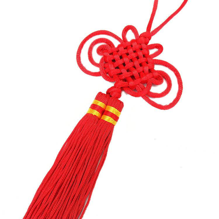 

Happy Snake Year Spring Festival Bonsai Decor with Double Tassel Chinese Knot Pendant