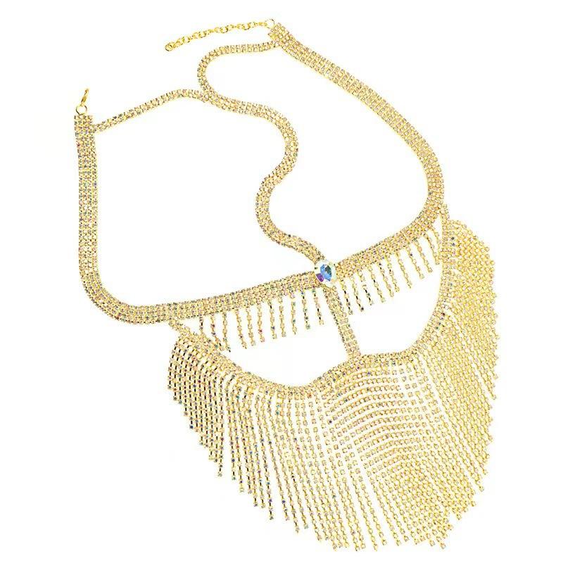 Nightclub Stage Gala Performance Fringed Mask European And American Fashion Sexy Ab Rhinestone Hair Accessories Headwear Accessories