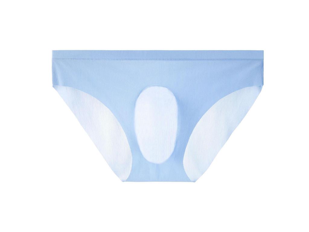 New 3D Convex Threaded Ice Silk Men's Transparent Briefs - Sexy and Trendy One-Piece Design
