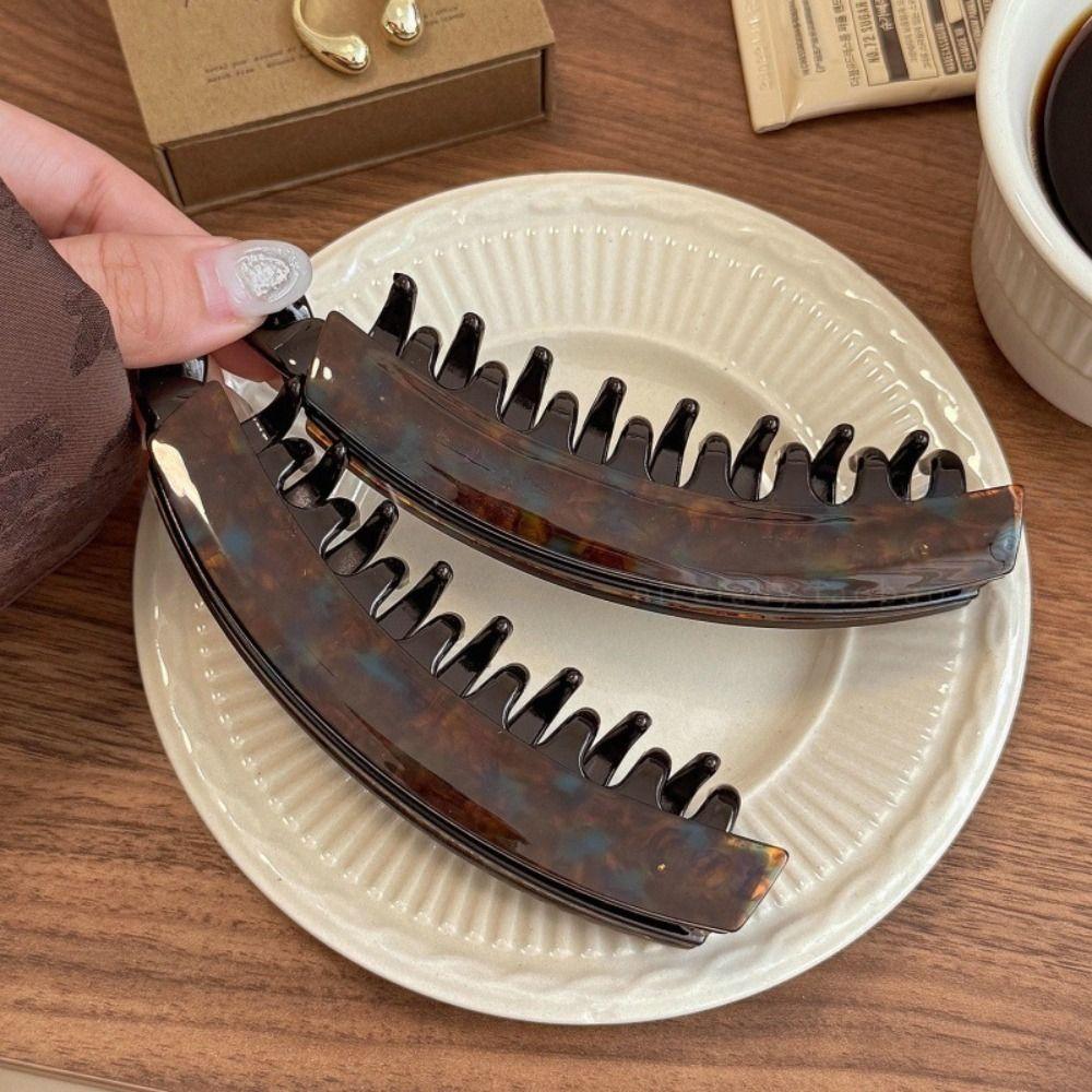 Acetic Acid Leopard Print Hair Clip Large Size Hairpin Cute Acetate Banana Clip  Girl