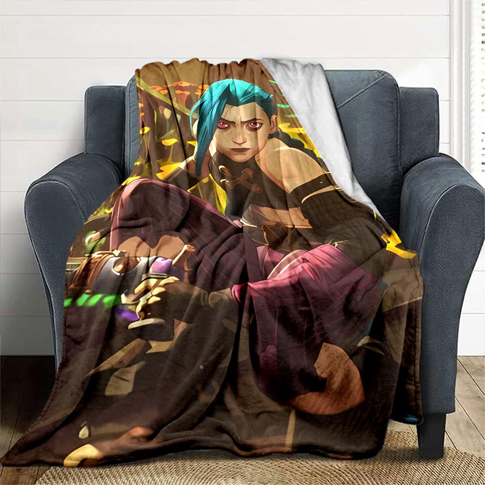 1pc Blanket - League of Legends Jinx Print Design,Lightweight Blanket for Sofa,Bed- Soft &Warm,Gift for All Seasons