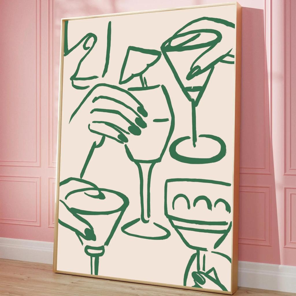 Impressão Vinho Álcool Saúde Pôster Retrô Carrinho de Bar Tela Arte de Parede Decoração Bebidas Presente Casa Sala de Estar Decoração de Banheiro pôsteres