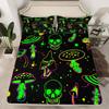 Cartoon mushroom pattern mattress four-piece bedding set bedroom dormitory bedding decoration