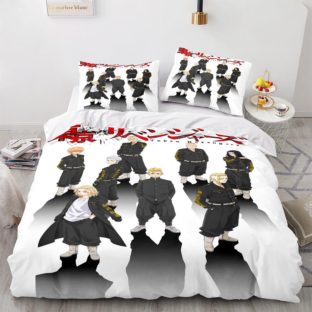 New Anime Tokyo Revengers Bedding Set Single Twin Full Queen King Size Bed Set Adult Kid Bedroom Duvet Cover Sets Home Textiles