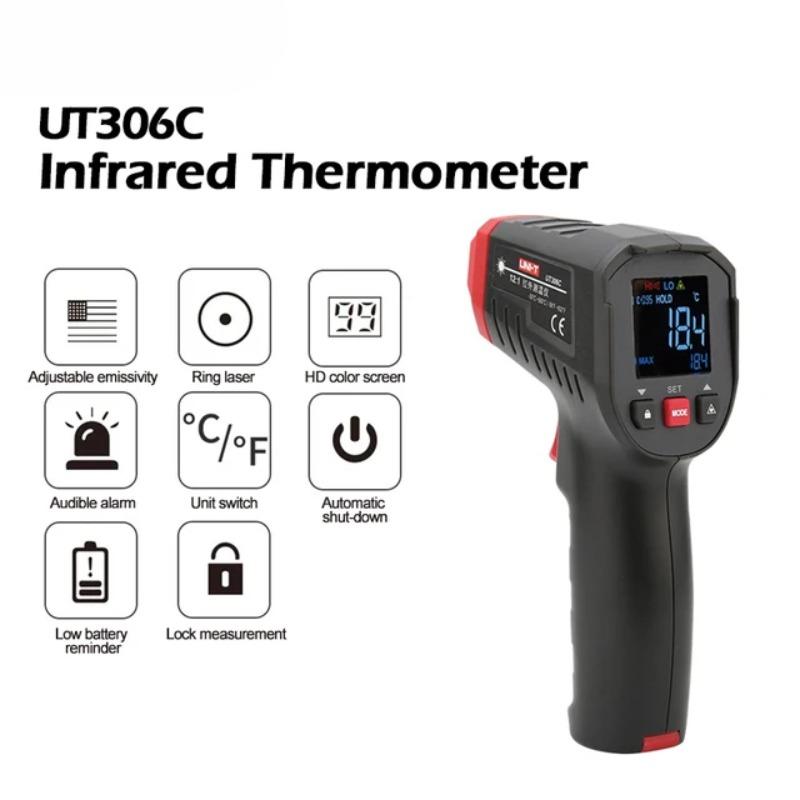 Digital Thermometer UT306S UT306C Non-contact Industrial Laser Temperature Meter